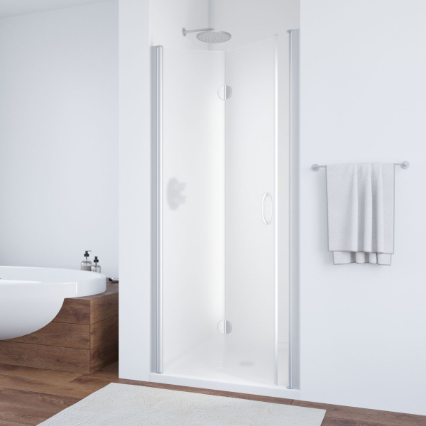 Душевая дверь профиль матовый хром стекло сатин Vegas-glass GPS 75 07 10 L (детальная фотография)