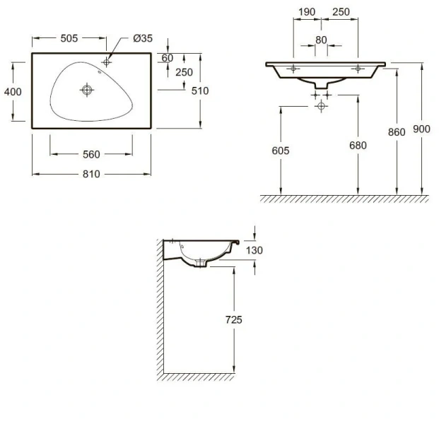 Раковина Jacob Delafon Nouvelle Vague EXAR112-Z 81 см подвесная (детальная фотография), белые, другие