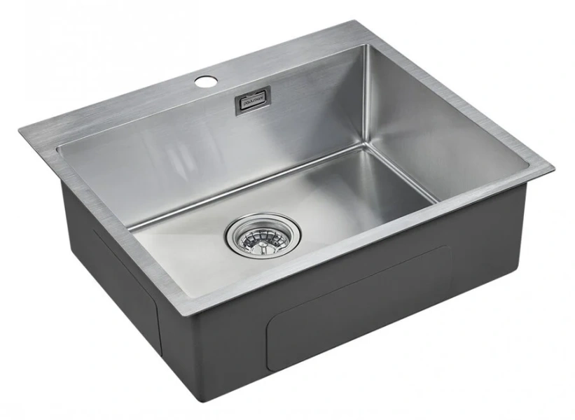 Мойка для кухни Paulmark Isar PM805951 59 см прямоугольная (детальная фотография), из нержавеющей стали, стальные, металлические