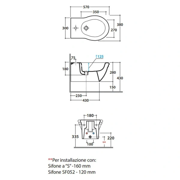 Биде подвесное Globo Paestum белое PAS10.BI (детальная фотография), классические, ретро