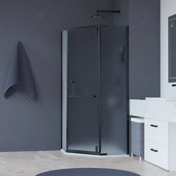 Душевой уголок RGW Hotel HO-081B 100х100 см стекло матовое-сатинат, профиль черный 350608100-24 (детальная фотография), черные