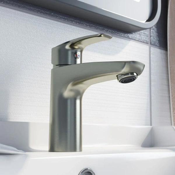 Смеситель для раковины IDDIS Ray сатин RAYBN00i01 (детальная фотография), матовый хром