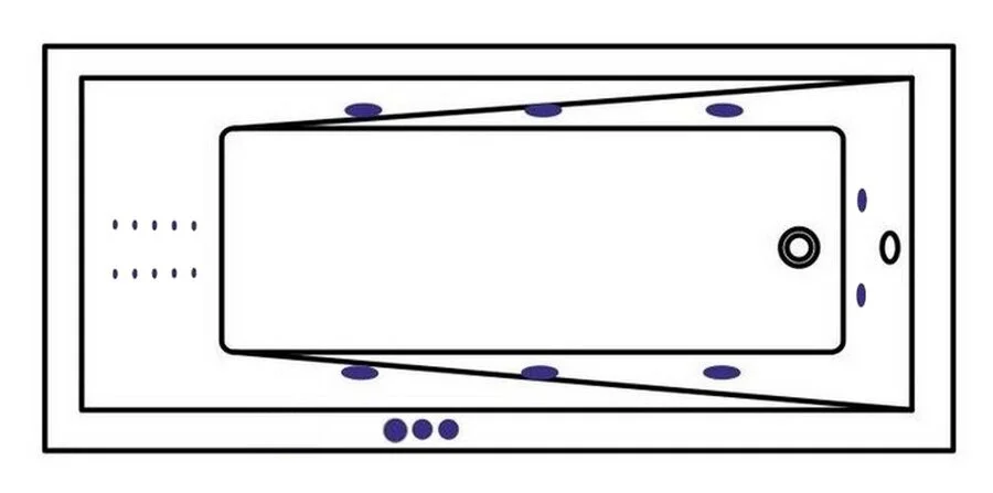 Ванна гидромассажная Whitecross Wave Slim 170 x 75 см, SMART NANO, золото, белый, 0111.170075.100.SMARTNANO.GL (детальная фотография), современныe, hi-tech