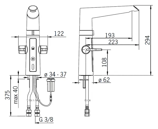 Смеситель для кухни бесконтактный Oras Optima 2720F (детальная фотография), на мойку, на столешницу