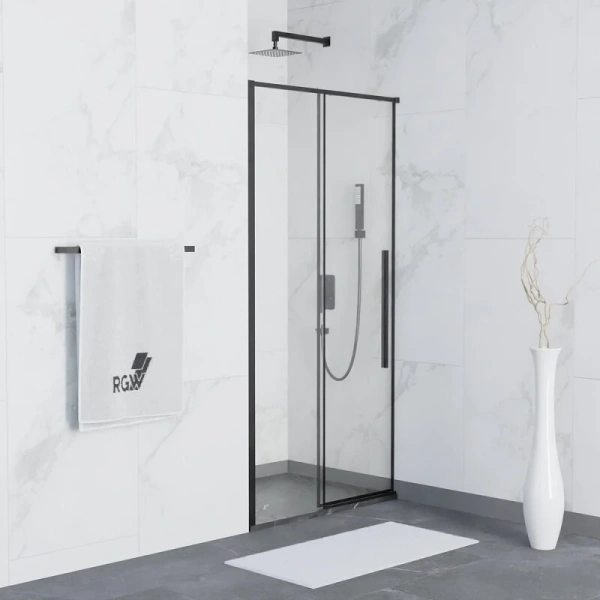 Душевая дверь в нишу RGW Stilvoll SV-12B 130 см профиль черный, стекло прозрачное 32321213-14 (детальная фотография), 130 см