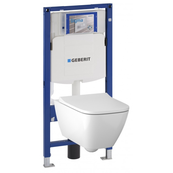 Комплект инсталляция и унитаз подвесной безободковый Geberit Duofix 111.300.00.5-500.683 (детальная фотография)