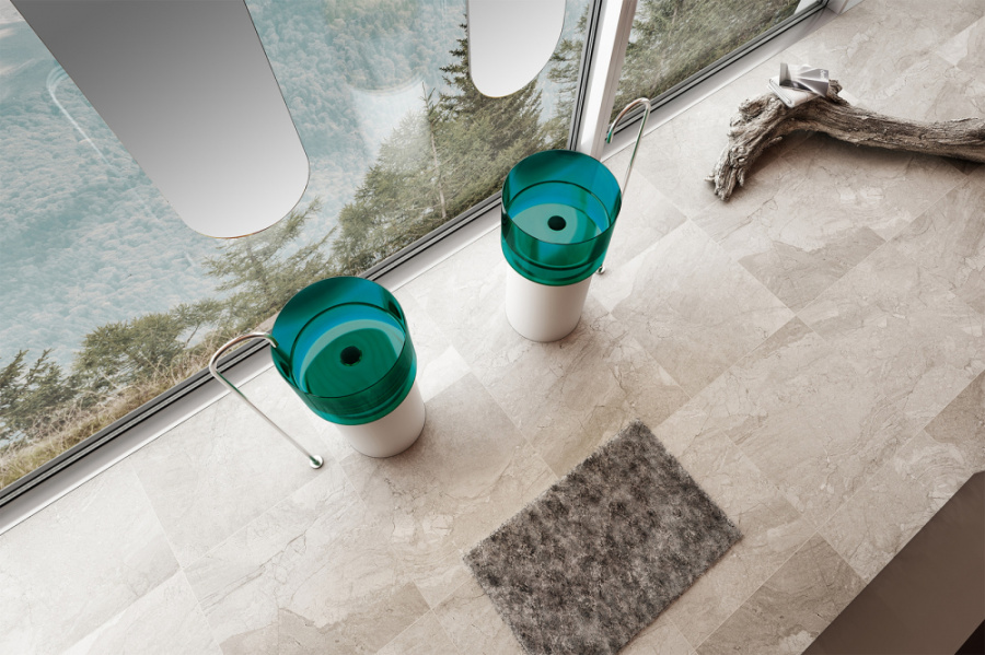 Раковина напольная Abber Kristall AT2701 45 см прозрачная (детальная фотография), в наличии, по запросу