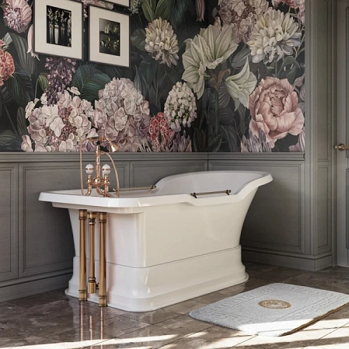 Ванна из искусственного камня Migliore Impero Podium 180х87 см фурнитура бронза - фото 2