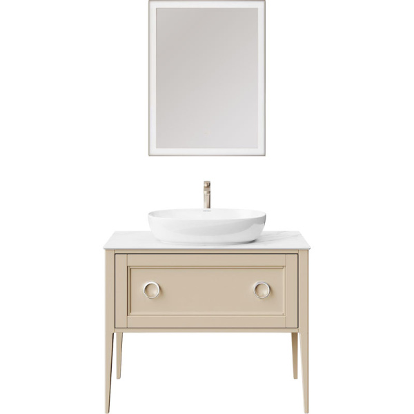 Тумба под раковину напольная Kerama Marazzi Plaza Classic 100 см капучино матовый PL.CN.100.1+1\CAP.M (детальная фотография), 100 см