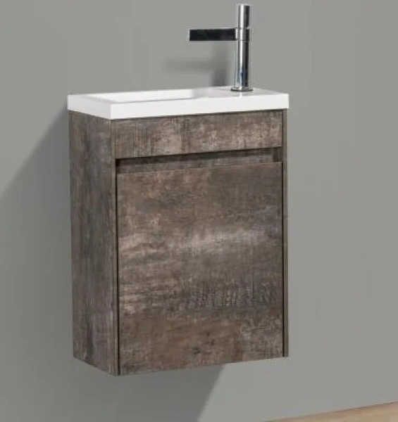 Тумба под раковину подвесная Belbagno Pietra Mini 40 см правосторонняя, stone PIETRA MINI-400-1A-SO-PT-R (детальная фотография)