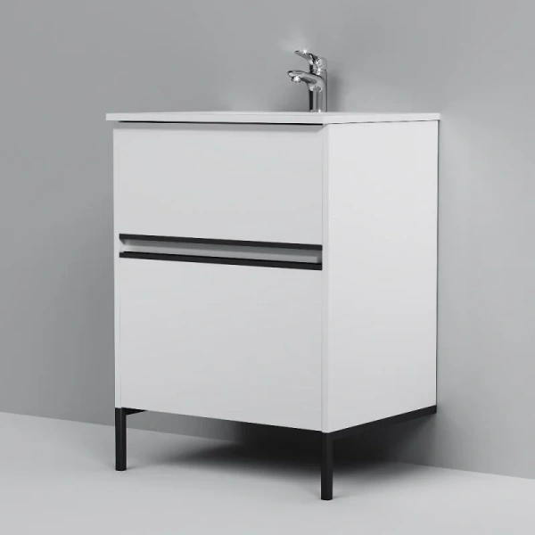 Тумба под раковину подвесная Am.Pm Sense 60 см белый глянец M7BFUX0602WG (детальная фотография), белая