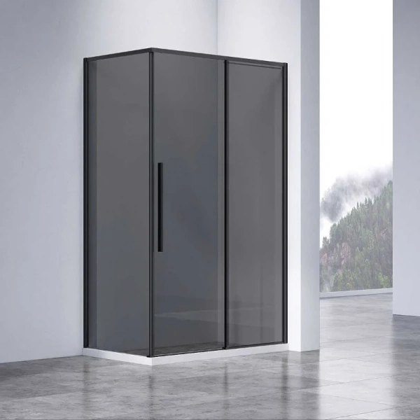 Душевой уголок Vincea Slim-N 130х80 см профиль черный стекло тонированное VSR-4SN8013CGB (детальная фотография)