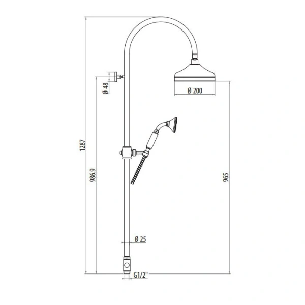 Душевая стойка Gattoni Programma Doccia бронза 4293/PDV0 (детальная фотография), классические, ретро