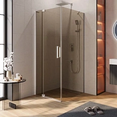 Душевой уголок Cezares Slider 90х90 см стекло бронзовое профиль хром