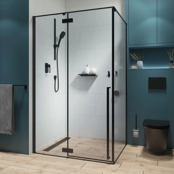 Душевой уголок IDDIS Slide 120х90 см черный алюминиевый профиль SLI6BS2i23 (детальная фотография), современные, hi-tech