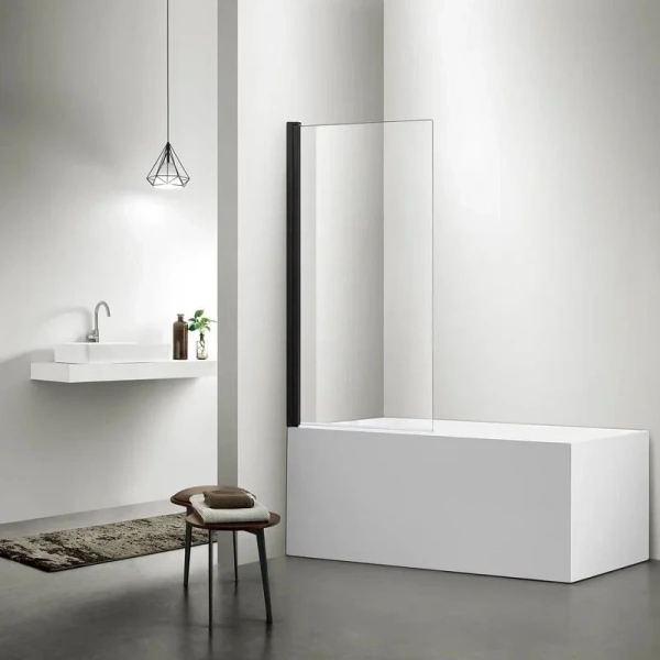 Шторка для ванны Акватек 80x150 см профиль черный матовый AQ DEL SBA 08015BL (детальная фотография)