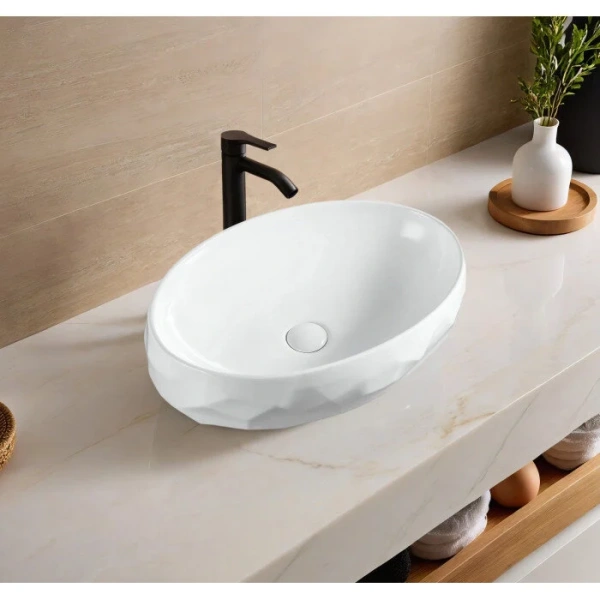 Раковина GID Lago 9030wx 60 см белая 51241 (детальная фотография), современные, hi-tech, декорированные