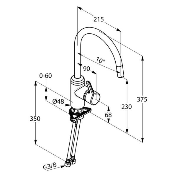Смеситель для кухни Kludi Bingo Star 42803 латунь (детальная фотография), для кухни