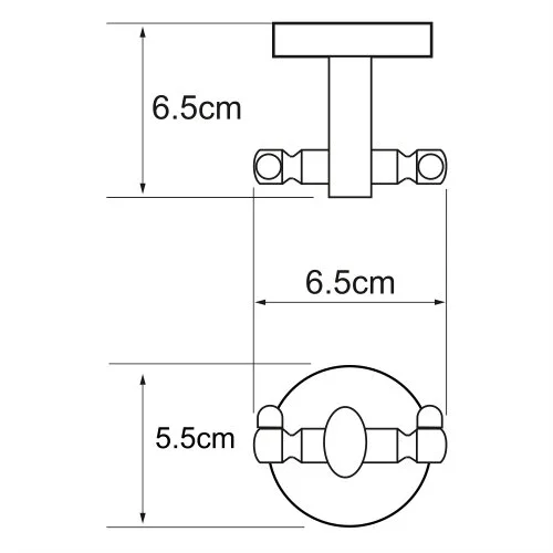 Крючок для ванной WasserKRAFT Rhein двойной K-6223D (детальная фотография), современные, hi-tech