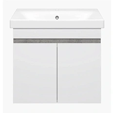 Тумба под раковину подвесная Misty Ронда 60 см белая/бетон