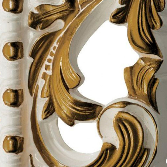 Зеркало овальное без фацета, цвет белый глянец с бронзой, Tessoro Isabella 76 TS-102101-W/B (детальная фотография), по запросу