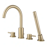 Смеситель для ванны Abber Wasser Kreis золото матовое