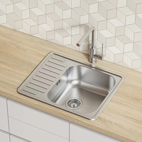 Мойка для кухни IDDIS Strit 59 см сатин STR58SDi77S (детальная фотография), врезные
