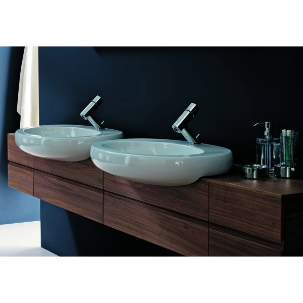 Раковина без отверстия для смесителя, цвет белый, покрытие LCC, Laufen Alessi One 8.1397.2.400.109.1 (детальная фотография), по запросу