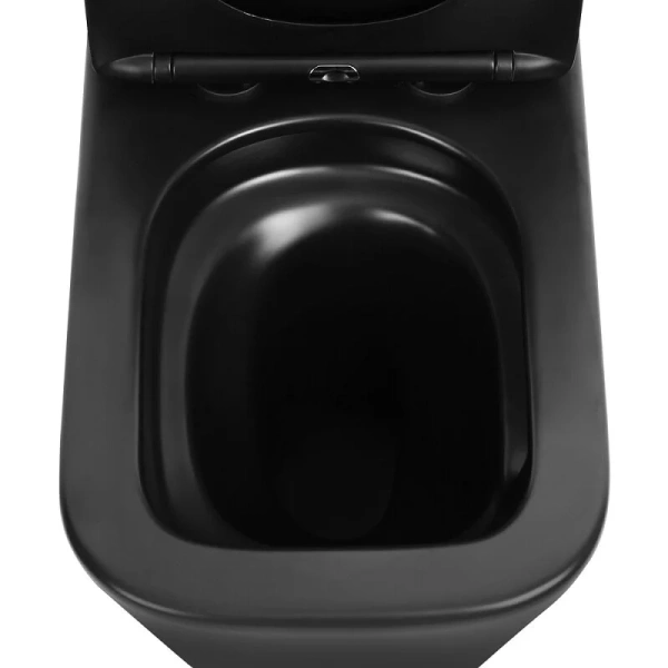 Унитаз компакт Abber Rechteck черный матовый AC1210TMB (детальная фотография), фаянс, керамика