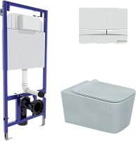 Унитаз с инсталляцией BERGES Floe кнопка F1 белая