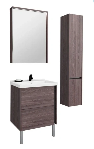 Тумба под раковину подвесная Акватон Стоун 60 см грецкий орех 1A231401SXC80 (детальная фотография), моноблок