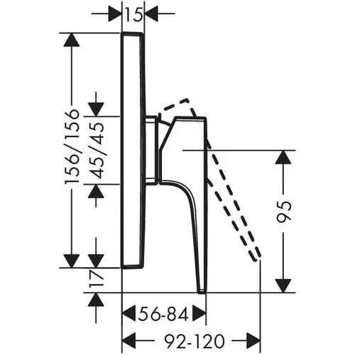 Смеситель для душа Hansgrohe Metropol 74565000 скрытый монтаж (детальная фотография), для душа
