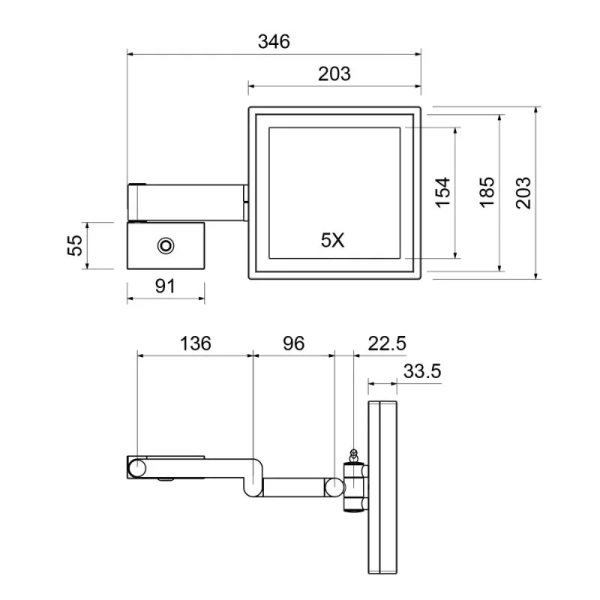 Зеркало с подсветкой Timo Selene 35 см хром 10076/00 (детальная фотография), в наличии
