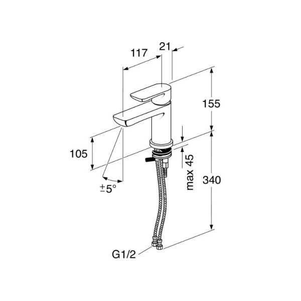 Смеситель для раковины Gustavsberg Estetic GB41218051 (детальная фотография), современные, hi-tech