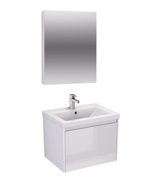 Тумба с раковиной подвесная Velvex Klaufs tpKLA.60.1Y-61 60 см с ящиком (детальная фотография), подвесная, пристенная