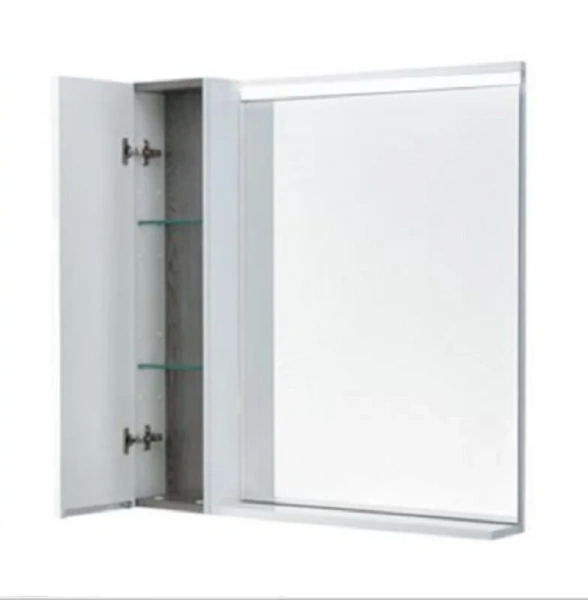 Зеркальный шкаф с подсветкой Акватон Рене 80 см белый, грецкий орех 1A222502NRC80 (детальная фотография), в наличии