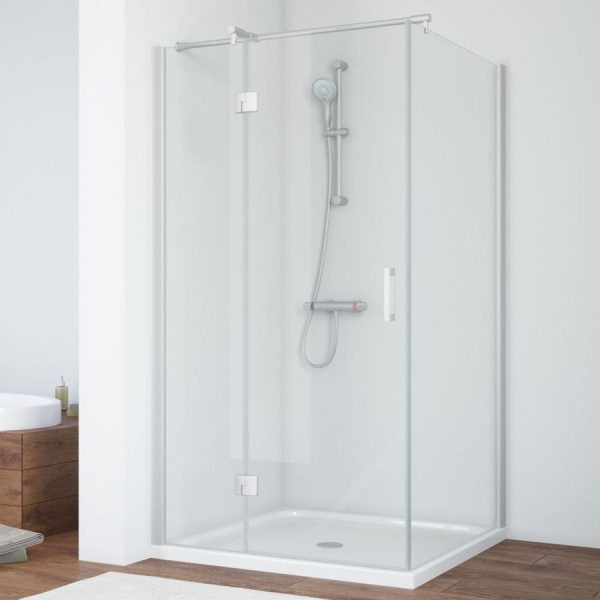 Душевой уголок профиль матовый хром стекло прозрачное Vegas-glass AFP-Fis NOVO 90*120 07 01 L (детальная фотография)