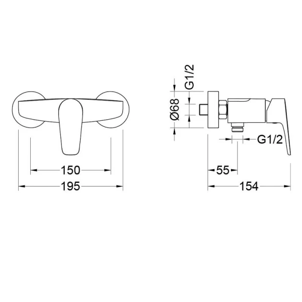 Смеситель для душа Акватек Бетта хром AQ1160CR (детальная фотография), для душа