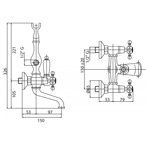 Схема (детальная фотография), для ванны