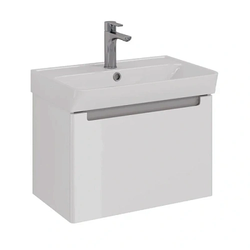 Тумба под раковину подвесная Lemark Buno Mini 60 см белый глянец - фото 1