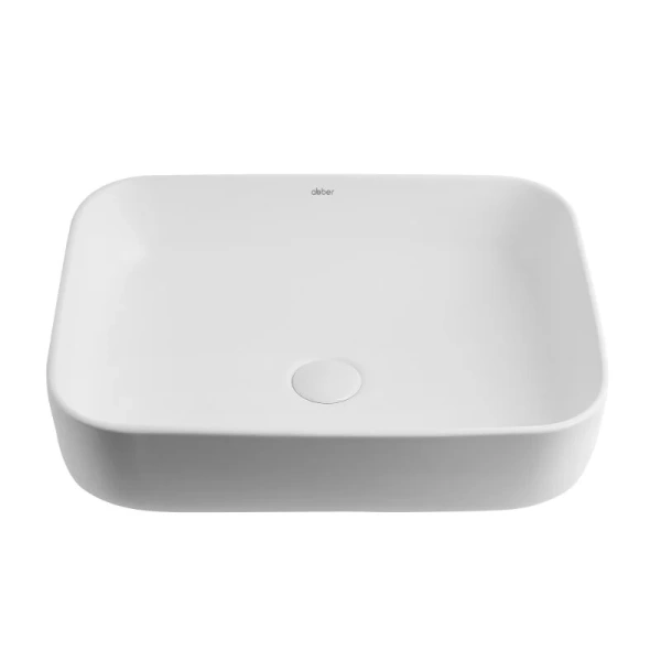 Раковина Abber Rechteck 50 см белая матовая AC2202MW (детальная фотография), накладные (на столешницу), пристенные