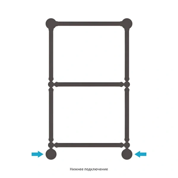 Полотенцесушитель водяной Сунержа Ренессанс 50х86 см сатин 071-0280-8650 (детальная фотография), лесенка, вертикальные