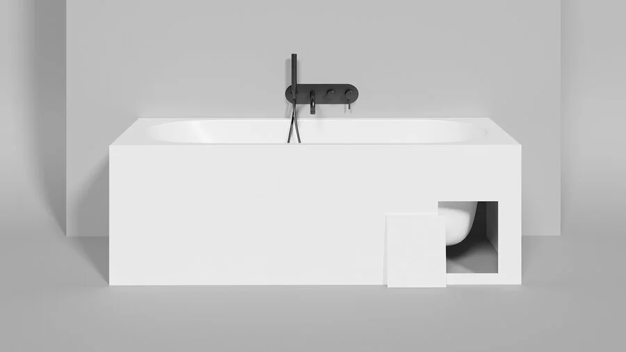 Ванна из искусственного камня Salini Ornella 160х70 см белая матовая 102316M (детальная фотография), 160x70 см