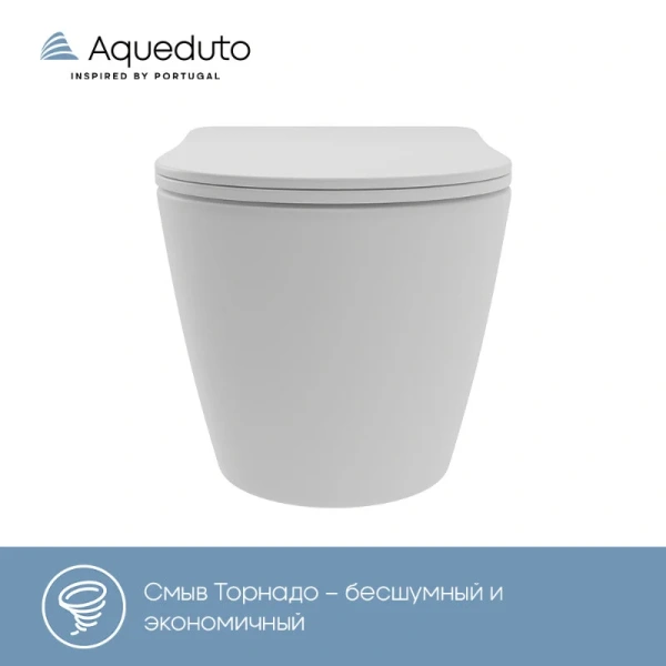 Унитаз подвесной Aqueduto Ovo Plus белый матовый OVOT0220 (детальная фотография), по запросу