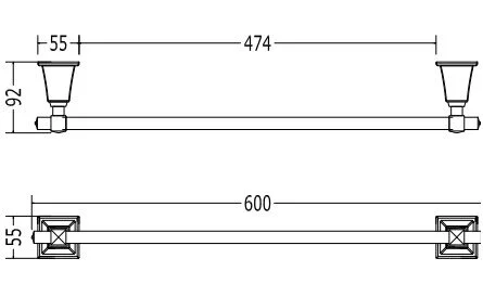Полотенцедержатель для ванной, цвет светлое золото, Devon&Devon Time TM308OT (детальная фотография), по запросу