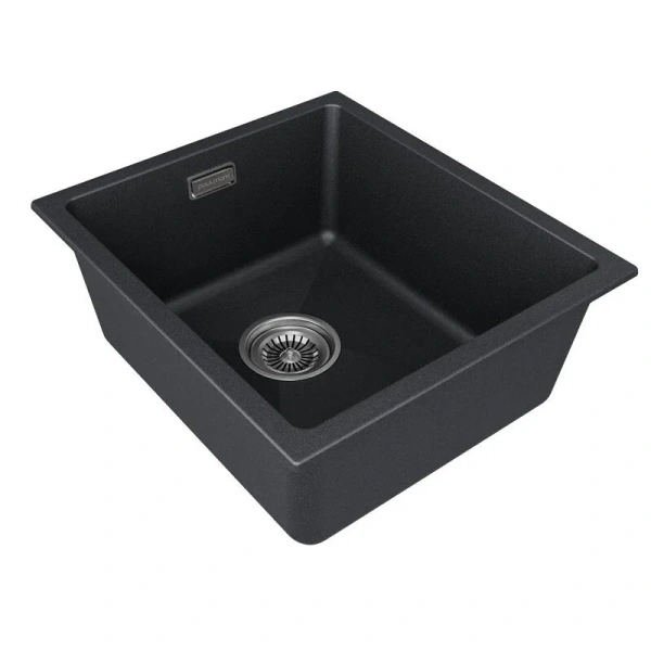 Мойка для кухни Paulmark Lumi 41 см черная LU41-BL (детальная фотография), из искусственного гранита
