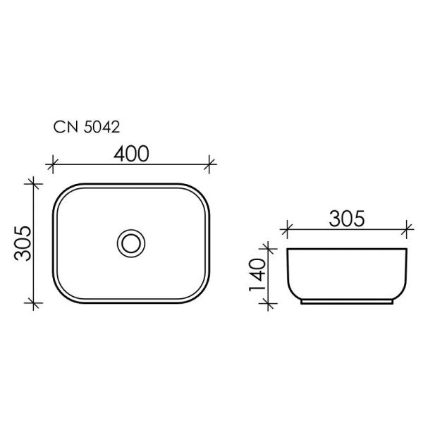 Раковина Ceramica Nova Element 40 см прямоугольная CN5042 (детальная фотография), современные, hi-tech