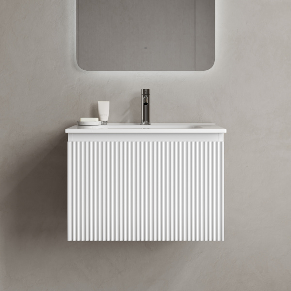 Тумба под раковину подвесная Sancos Snob R 1.0 60 см bianco SNR1.060W (детальная фотография), современная, hi-tech