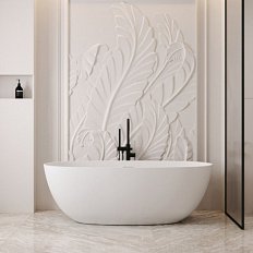 Ванна из искусственного камня Abber Stein 150x72 см отдельностоящая