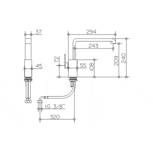 Схема (детальная фотография), для раковины